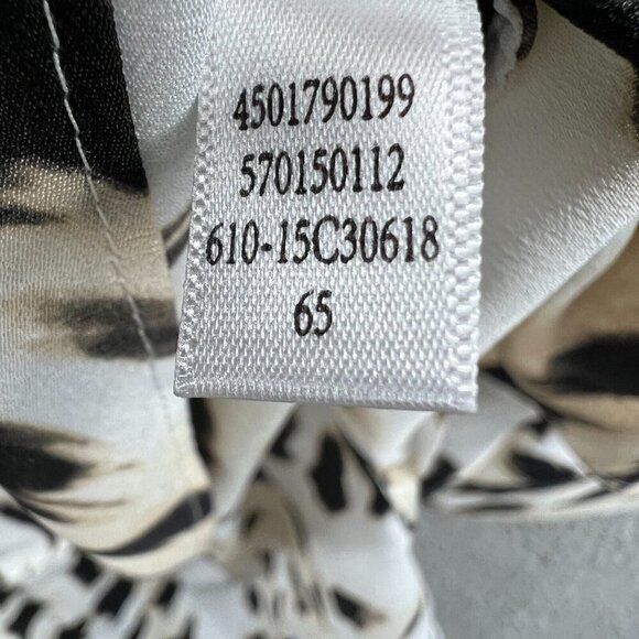 Chicos Womens Tunic Top 0 Small Petite Cream Brown Animal Print Sheer Shirt - Picture 9 of 11